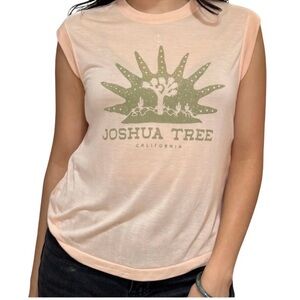 Junk Food Clothing JOSHUA TREE ‎ Logo Sleeveless Tee in Spanish Villa Sz S